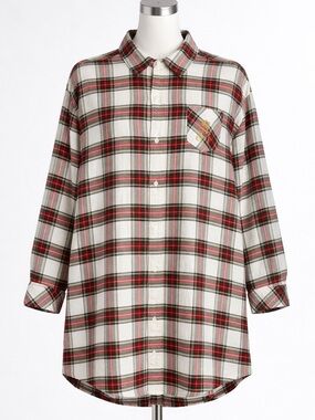 Lauren Ralph Lauren Plaid Crested Nightshirt